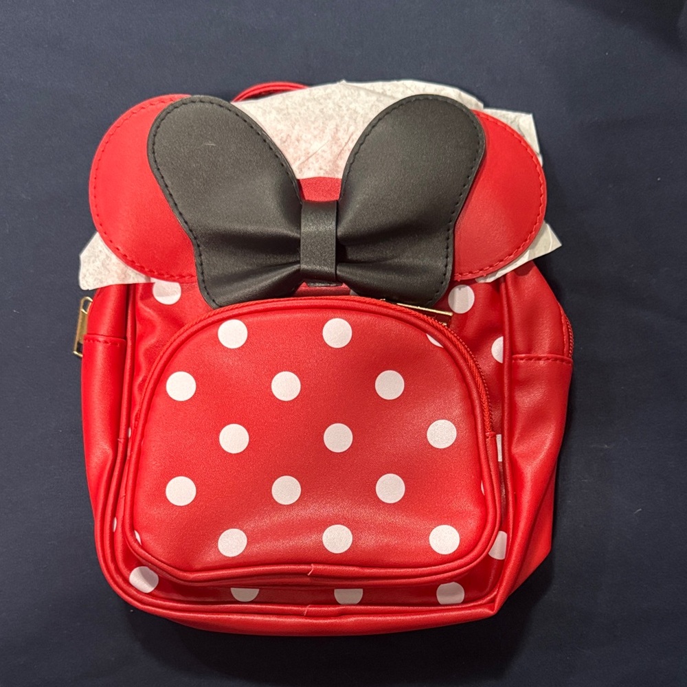Red Polka Dot Kids Backpack with Bow